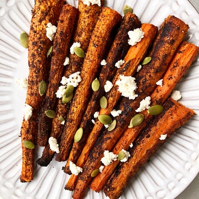 Garam Masala Roasted Carrot with Ricotta + Pumpkin Seeds
