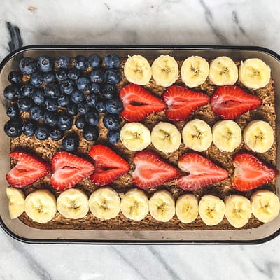 Festive Fourth of July American Flag Baked Oatmeal
