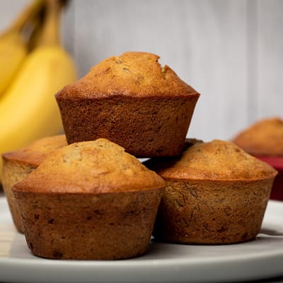 Chunky Walnut Banana Bread Muffins