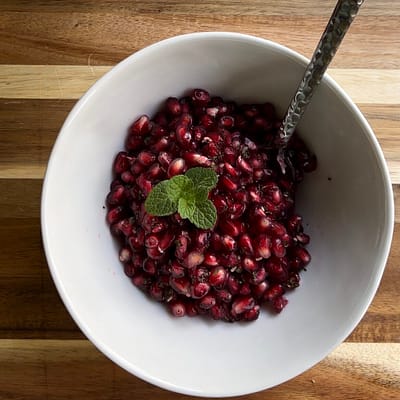 Pomegranate with Dried Mint and Sea Salt (Persian Style)