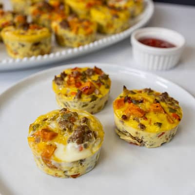 High Protein Turkey Sausage and Egg Muffins + Veggies