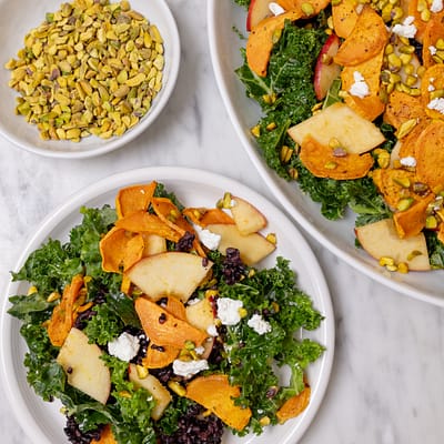 Black Rice and Sweet Potato Harvest Salad with Miso Dressing
