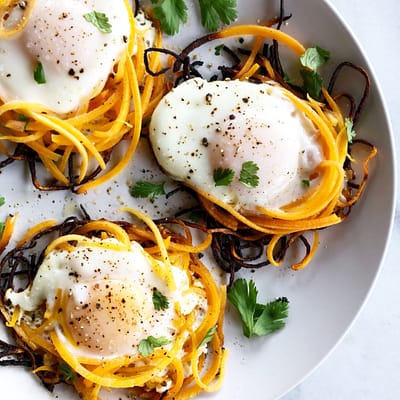 Butternut Squash Noodle Egg Nests