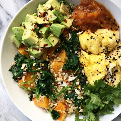 Millet, Butternut Squash, and Scrambled Egg Harvest Bowl