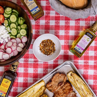 The Ultimate Summertime BBQ Spread featuring International Collection’s Premium Oils